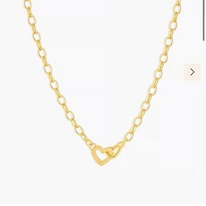Gorjana Parker Mini Heart Necklace. 18k gold plated. Like new.